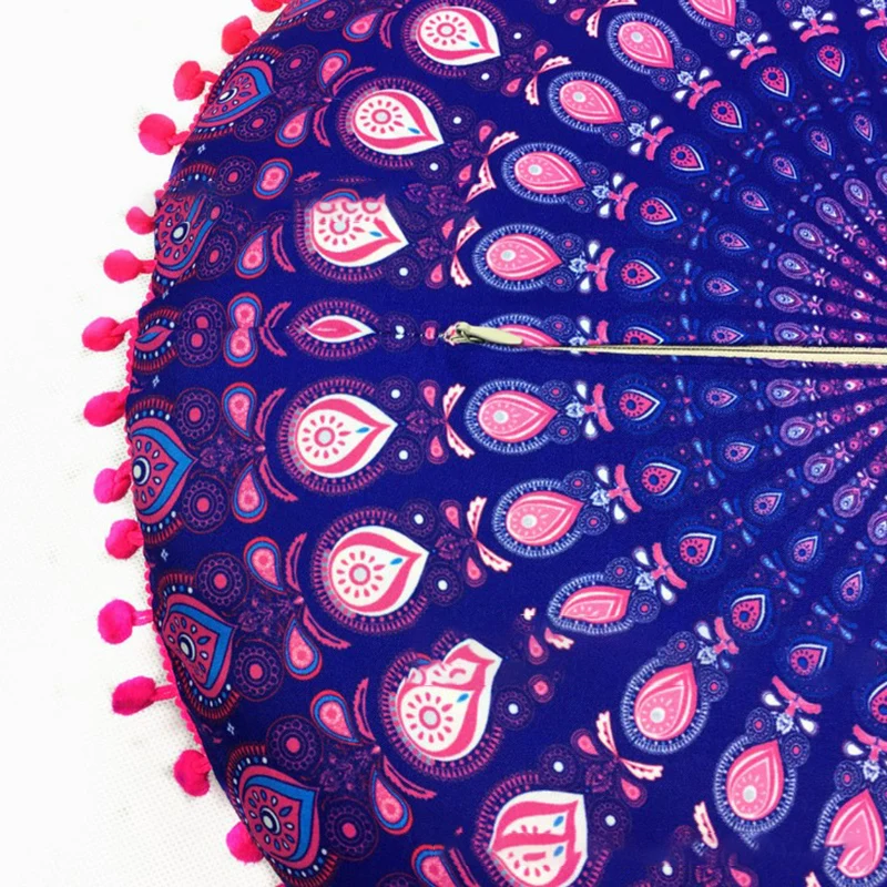 

1 PC Indian Floor Pillow Round Bohemian Cushion Set Color Delicate Textile Pillow Floor Cushion Home Decor