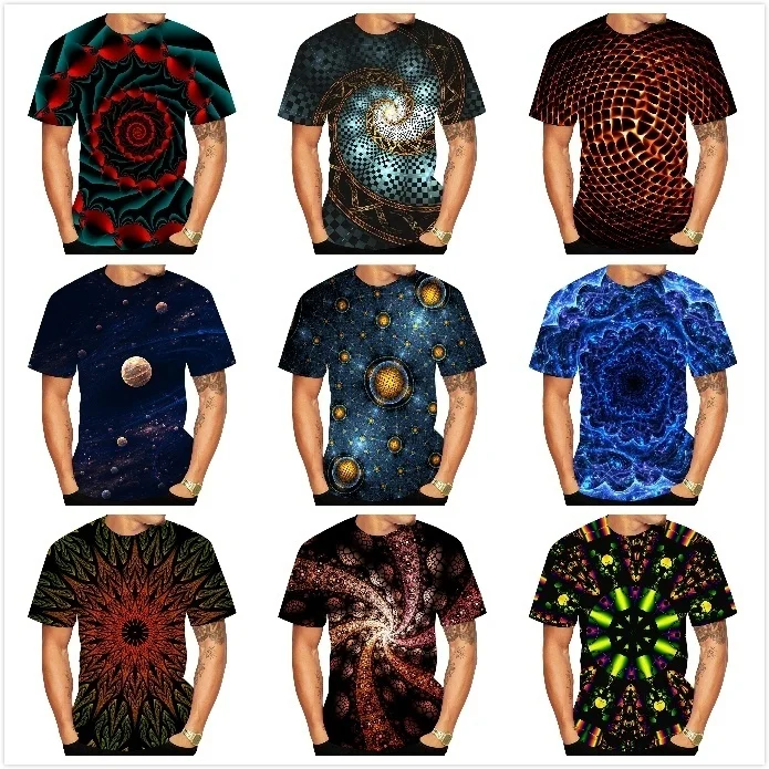 Футболка с оптической иллюзией Новая мужская 3D принтом grim Reaper повседневная