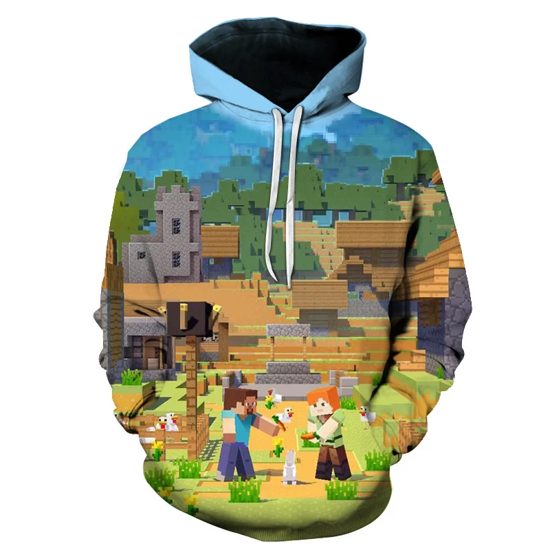 

My World Virtual Games Men 3D Print Sweatshirt Anime Building Game Create Cool Cartoon Hoodies Autumn/Spring Homme Pullover