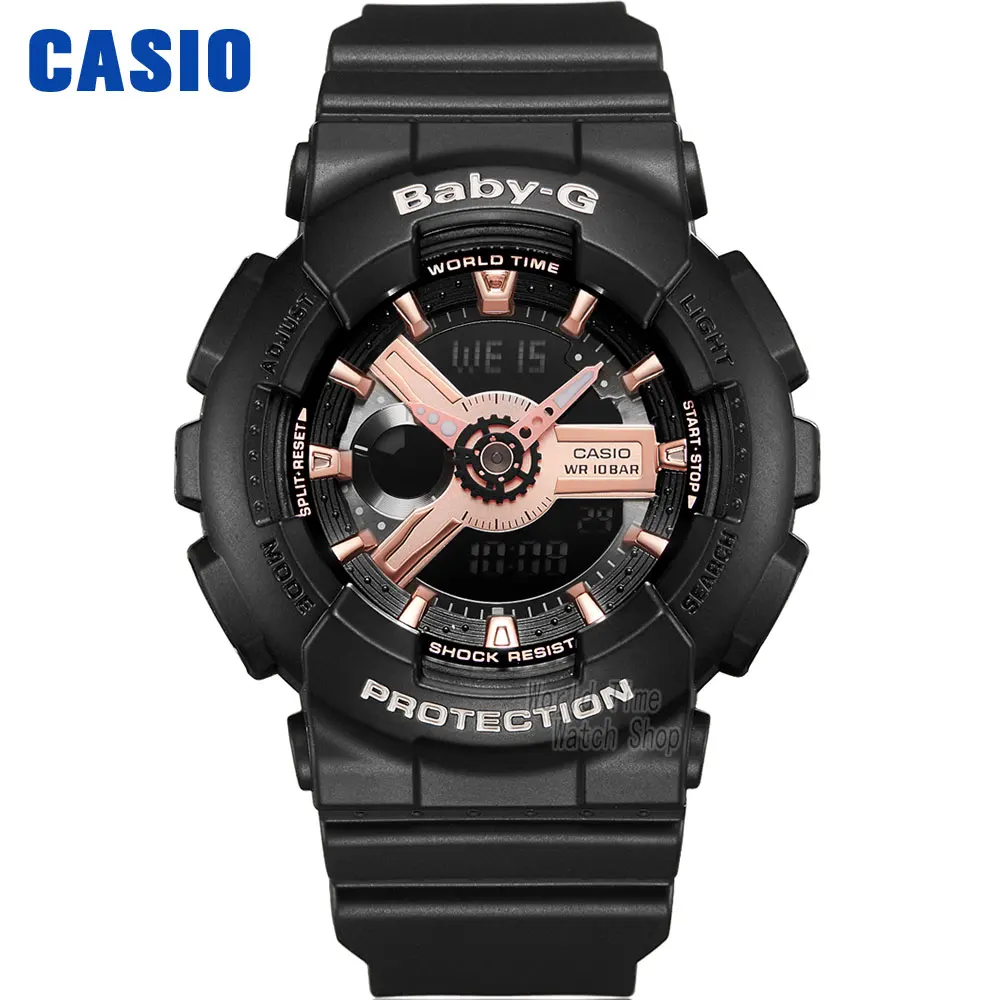 BA110RG1A-1 Часы Casio BABY-G Женские кварцевые спортивные часы мода рестинг на открытом воздухе спортивные двойные водонепроницаемые baby g Часы BA-110 BA-111 - Цвет: BA110RG1A-1