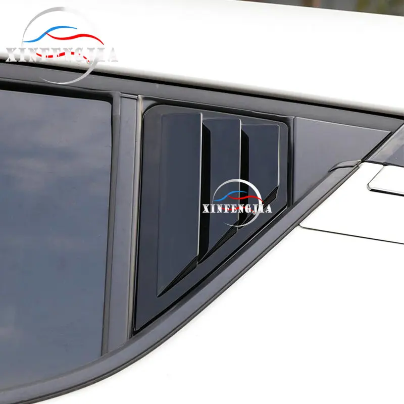 

For Toyota CHR C-HR 18-19 Bright Black Car Rear Side Window Louvers Decorate Cover Trim