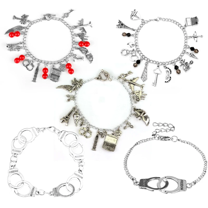 Женский браслет на запястье модный FSOG с шармами 50 оттенков серого цвета галстук