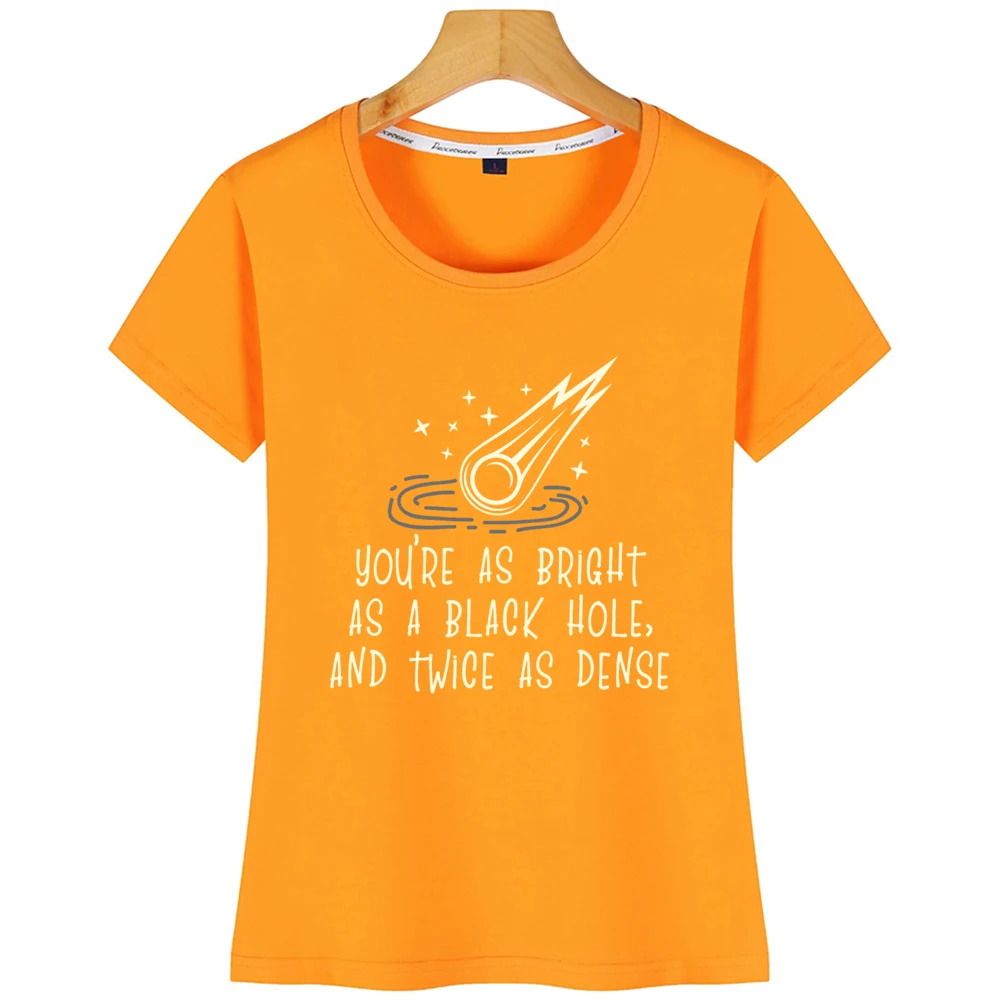 Топы Футболка женская черная дыра Метеор звезды Science Cool органический дизайн