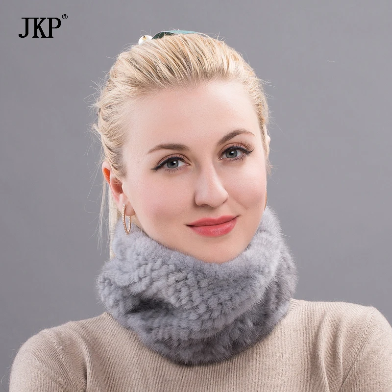 JKP Новые натуральные норковые меховые повязки на голову эластичный шарф настоящий меховой шарф из норки Роскошные модные аксессуары для волос для девочек