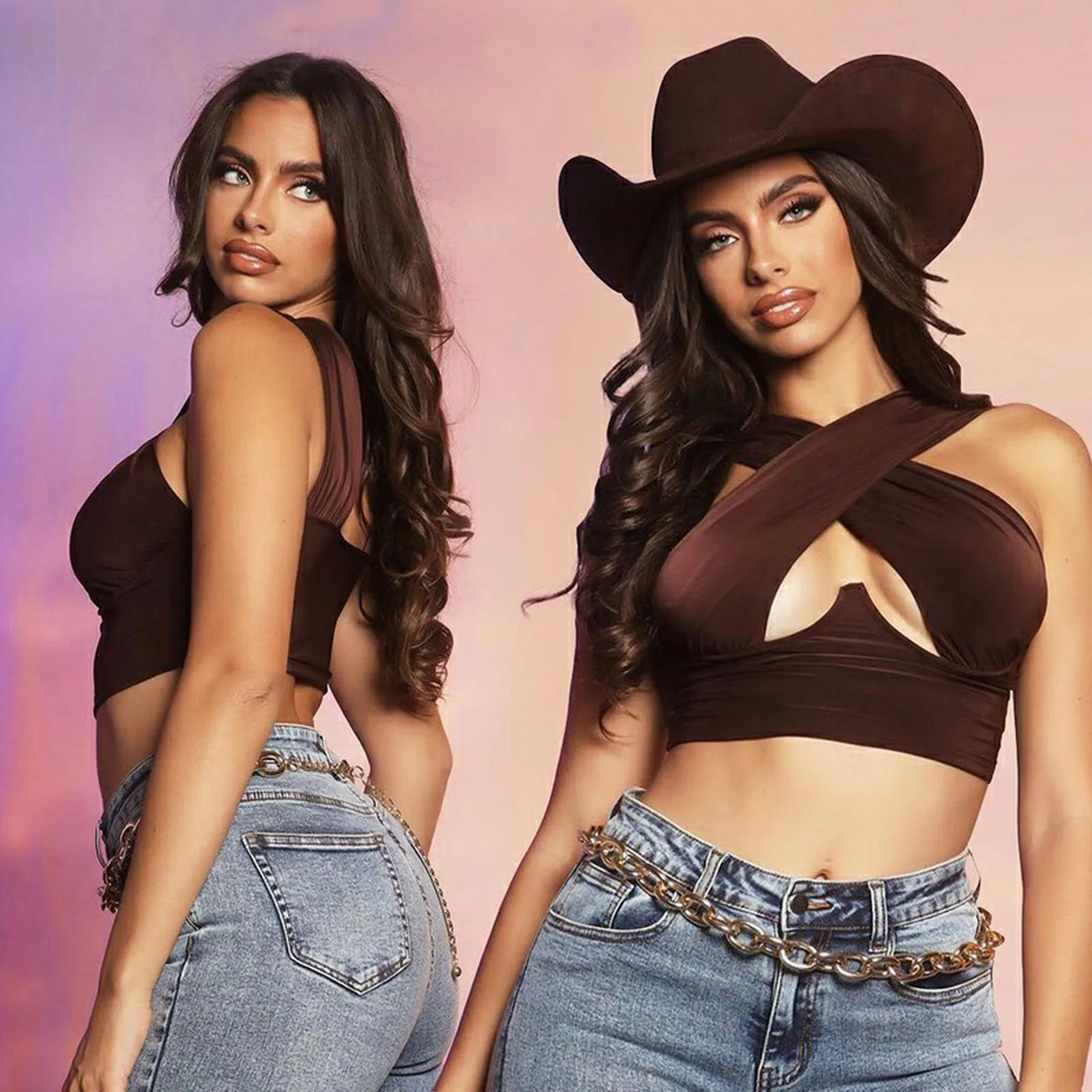 

Для женщин крест-накрест безрукавки для женщин пикантные без рукавов с вырезом Короткие топы с вырезом спереди вечерние Клубные уличная ле...