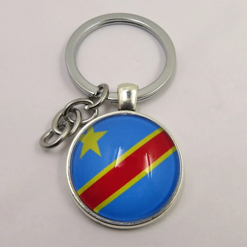 Модные страна брелок Подвески стеклянные бусины брелки Конго Гаити Эритрея