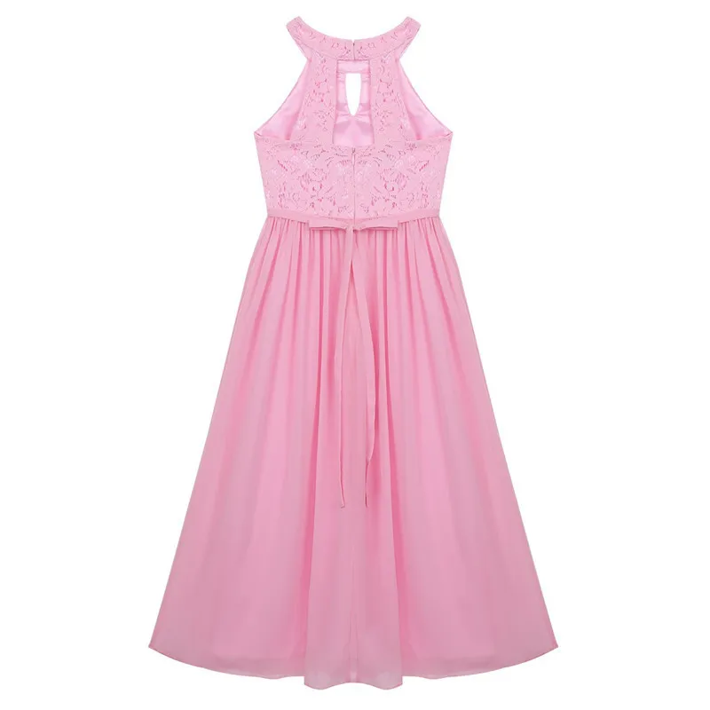 Шифоновое платье принцессы с цветами для девочек детское в пол без рукавов