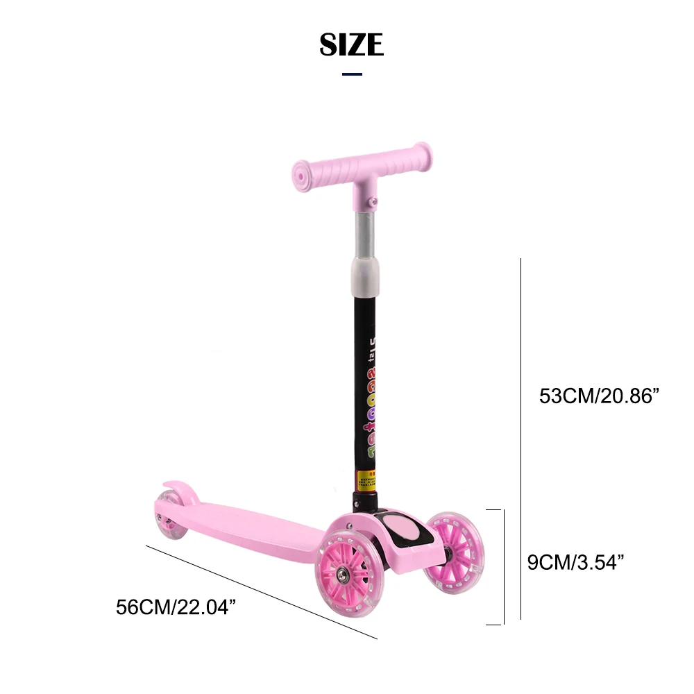 

Kids Children Scooter 3 Wheel T Bar Balance Riding Kick Scooters LED Wheel Adjustable Scooter Kids Birthday Gift Fun Sport Toy