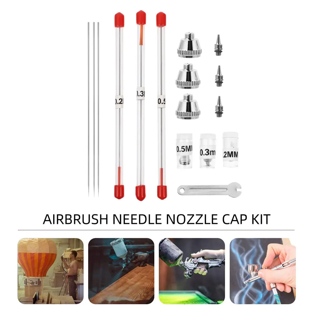 

1 Set Airbrush Nozzle Needle and Cap for Painting Machine Airbrush Repair