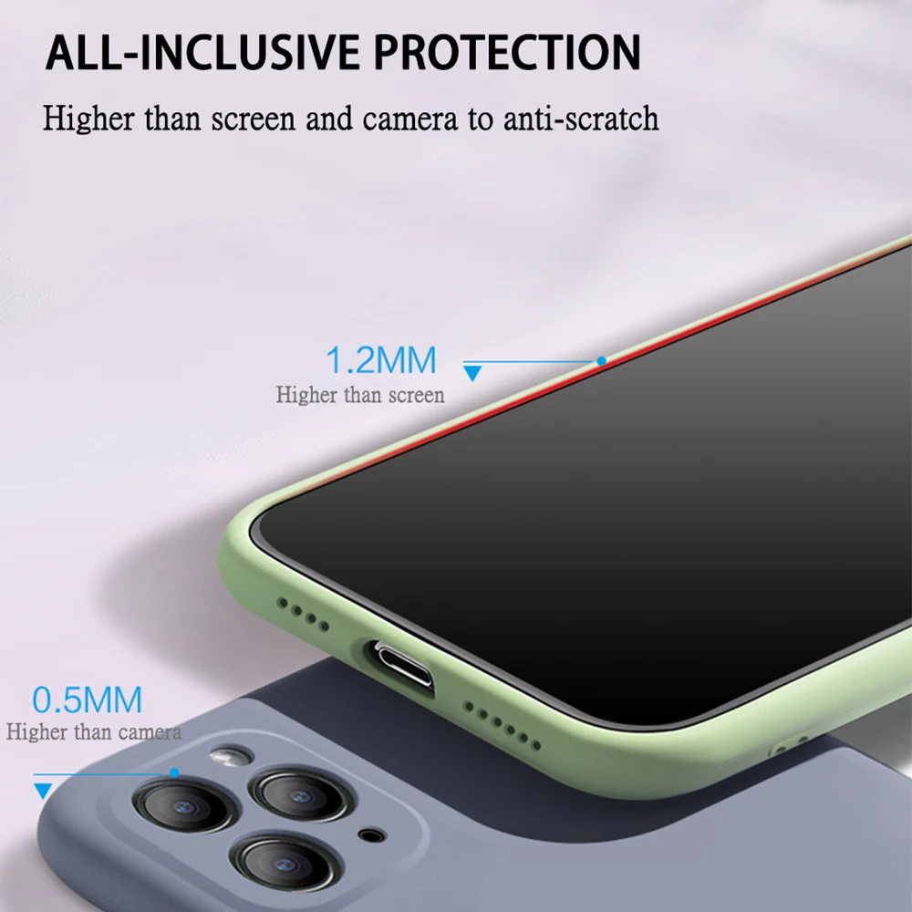 Original Liquid Silicone Cover For iPhone 13 12 Mini 11 Pro Max Camera Protection Phone Case Full Protecte Candy Color Fundas | Мобильные