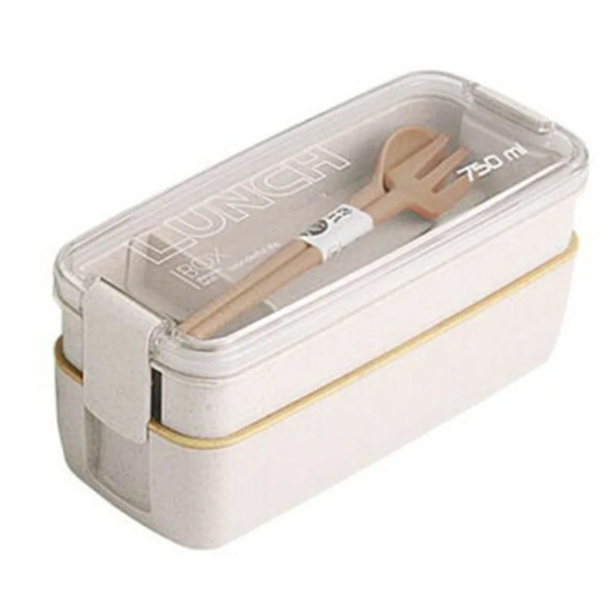 2 х ярусный Ланч бокс Bento ложка для хранения еды контейнер микроволновой печи