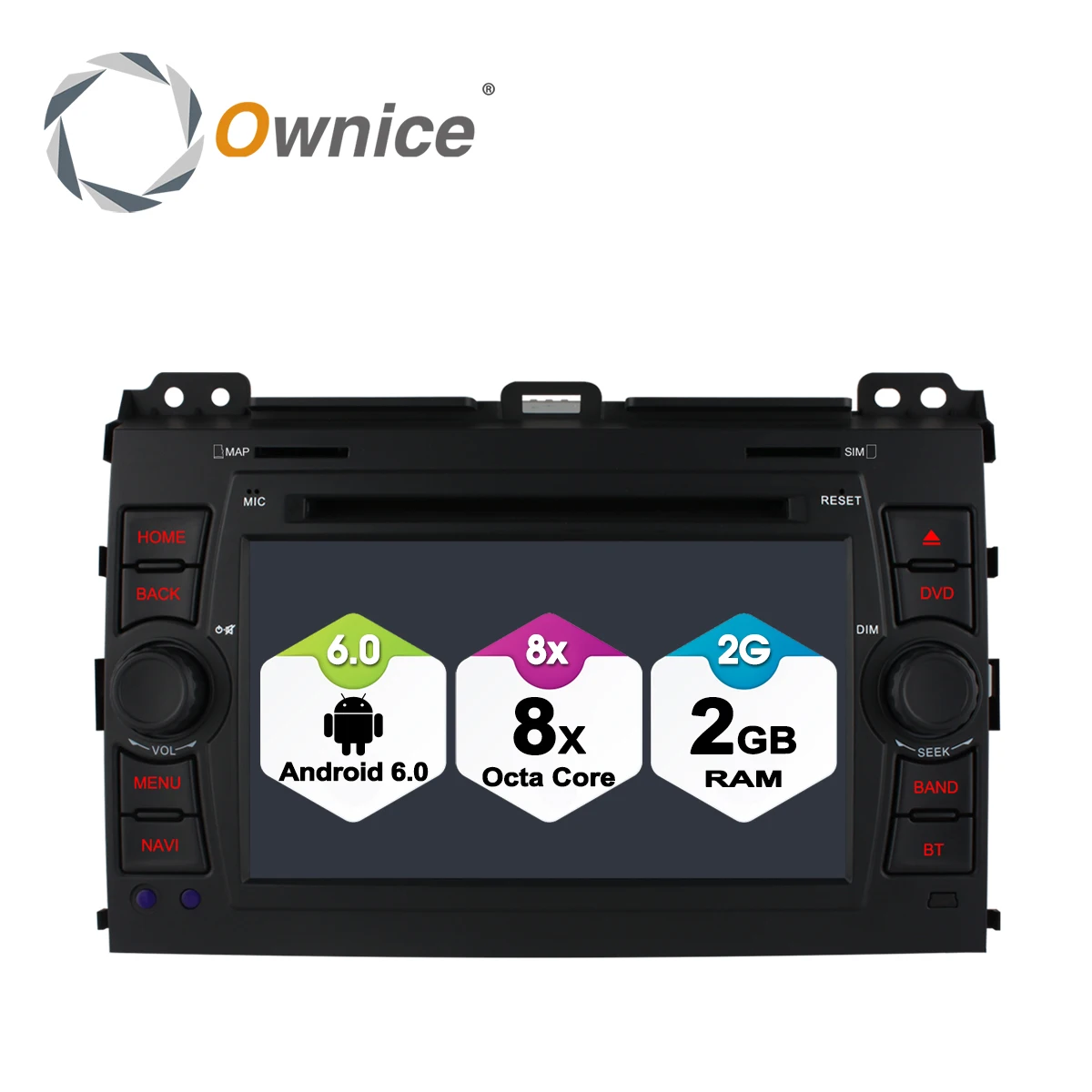 Автомобильный DVD проигрыватель Ownice C500 4G SIM LTE для Toyota Prado Land Cruiser 120 2002 2009 Android 6 0 Octa 8