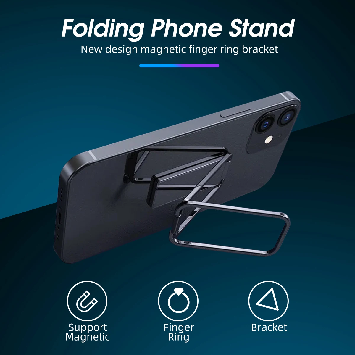 foldable desk stand double magic magnetic car phone holder for poco f3 universal metal smartphone mount multi angle bracket clip free global shipping