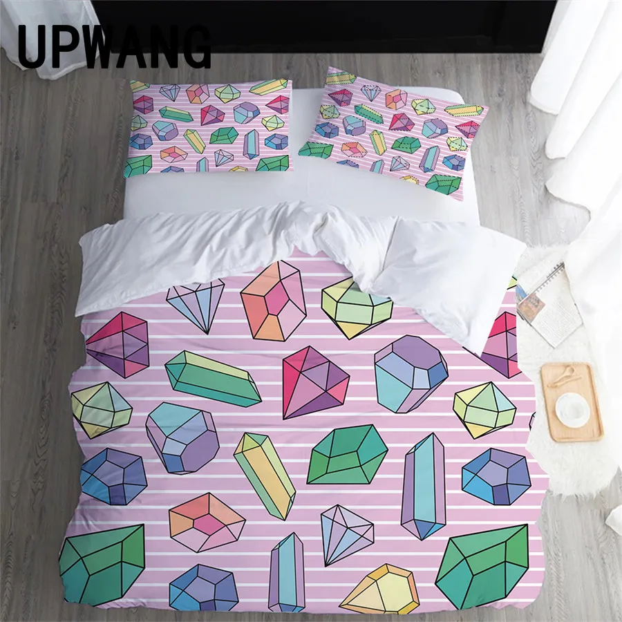 UPWANG 3D комплект постельного белья с бриллиантовым драгоценным камнем