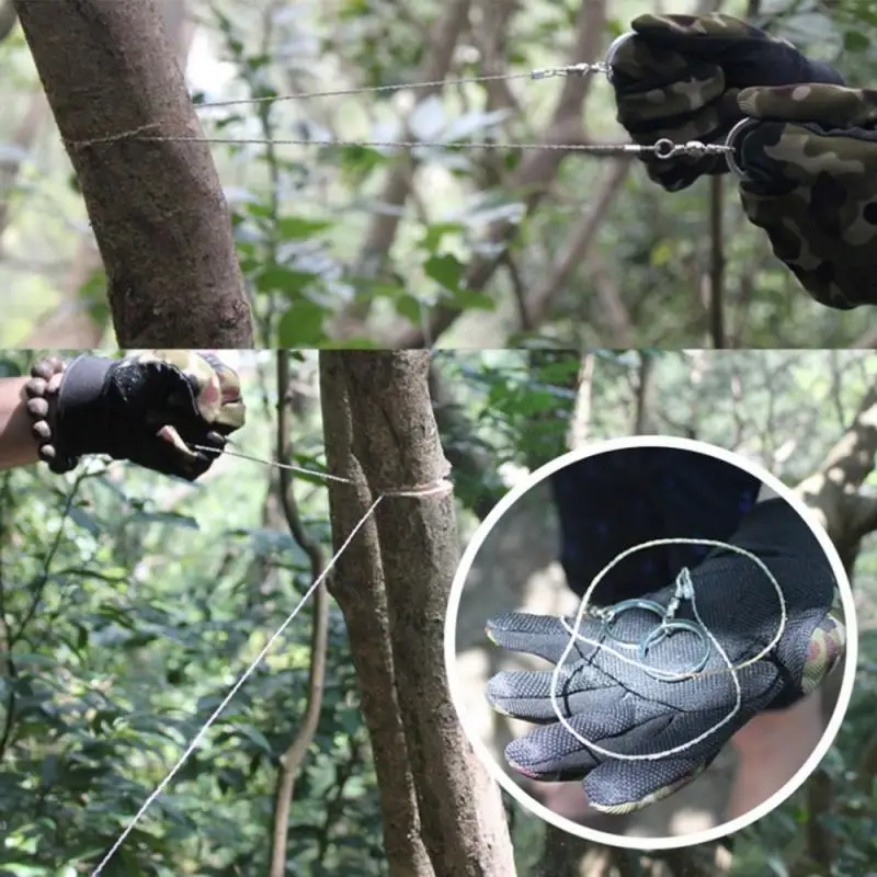 High Quality Stainless Wire Saw Portable Travel Emergency Gear Chain Saws Outdoor Camp Survive Scroll Tools Hunt Flint Cut Kit