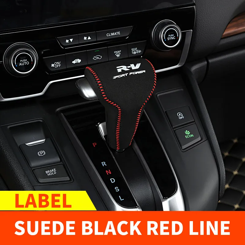 Black red-velvet Автомобильный редуктор рукав коробка передач капот для Honda crv CR-V Шестерня переключения передач кожаный набор переключателей украшения mo - Название цвета: Black red-velvet