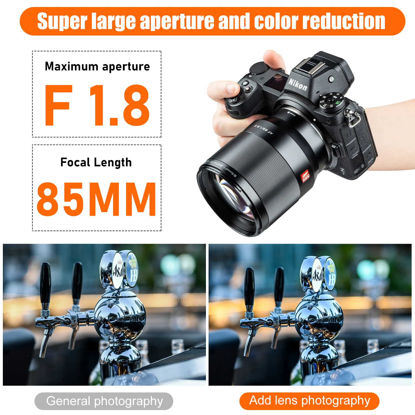 VILTROX 85mm F1.8 II STM Auto Focus Portrait Lens Large Aperture for Fujifilm Fuji FX-mount Sony E-mount Nikon Z-mount | Электроника