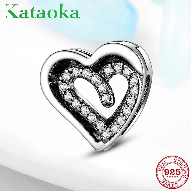 Hearts shape clear CZ New 925 Sterling Silver charm Clips Beads for Jewelry making Fit Original reflexions Bracelet |
