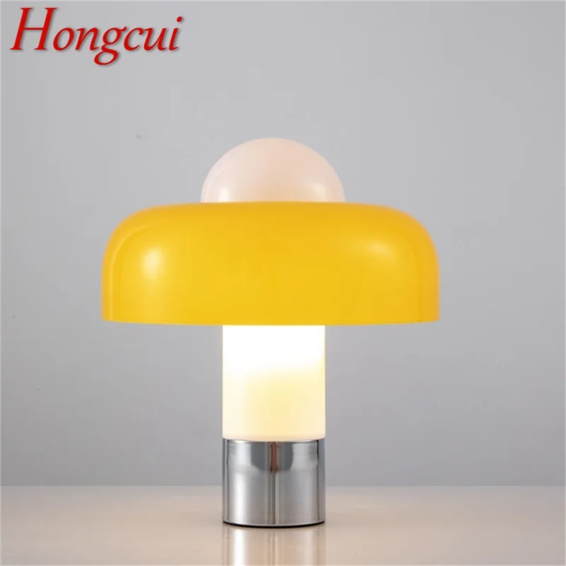 

Hongcui Modern Nordic Table Lamp LED Yellow Mushroom Desk Lighting for Home Bedroom Decoration