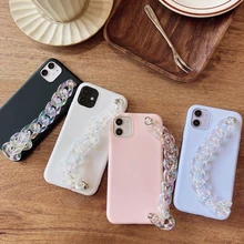 Colorful Crystal Bracelet Phone Case For OPPO A73 2020 Realme 5 5i 5S 6i 6S 6 8 Pro Realme C3 C11 C12 Soft Silicone Black Cover