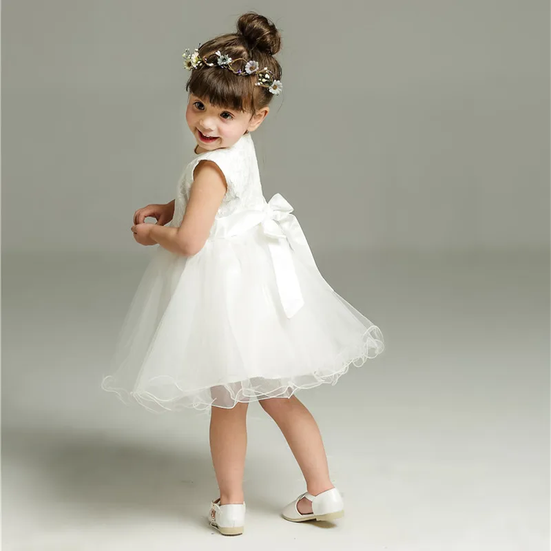 Свадебное платье с накидкой для маленьких девочек кружевное детское крещения