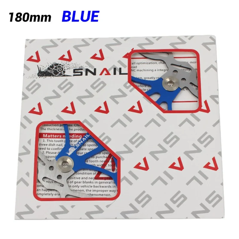 180mm Blue Нержавеющая AL7075 шесть отверстий дорожный тормоз для велосипеда MTB ротор части велосипеда аксессуары 160 180 203 мм тепловыделение ротор дискового тормоза - Цвет: 180mm Blue