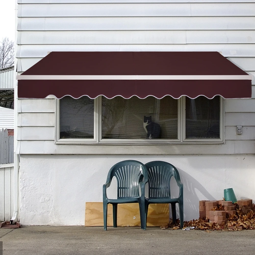 

12x10 ft Retractable Awning Front Door Window Awning Patio Cover Canopy Door Window Awning Gazebos Outdoor Door Canopy Awning