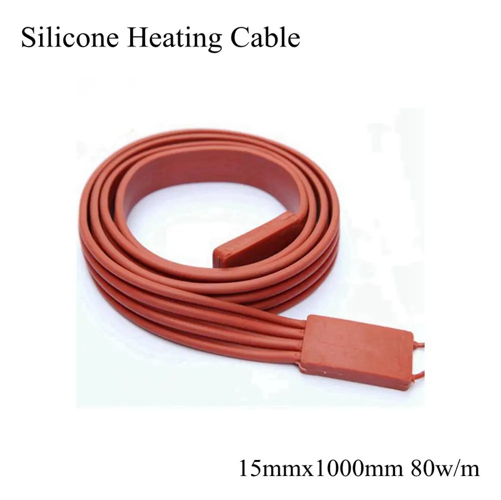 Силиконовый нагревательный кабель водонепроницаемый гибкий 15 мм 12 В 24 36 110 220
