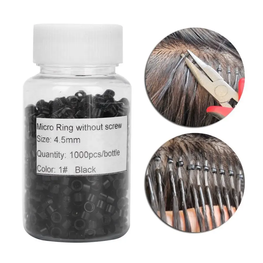 

1000pcs Aluminum Micro Links Rings Beads Screw Micro Rings Hair Extension Tools