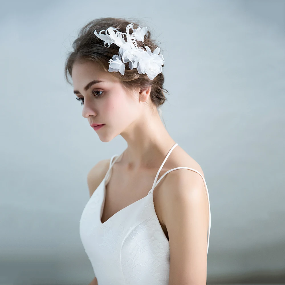 Скромная Пряжа белый цветок обруч для волос с орнаментами принцесса свадебные