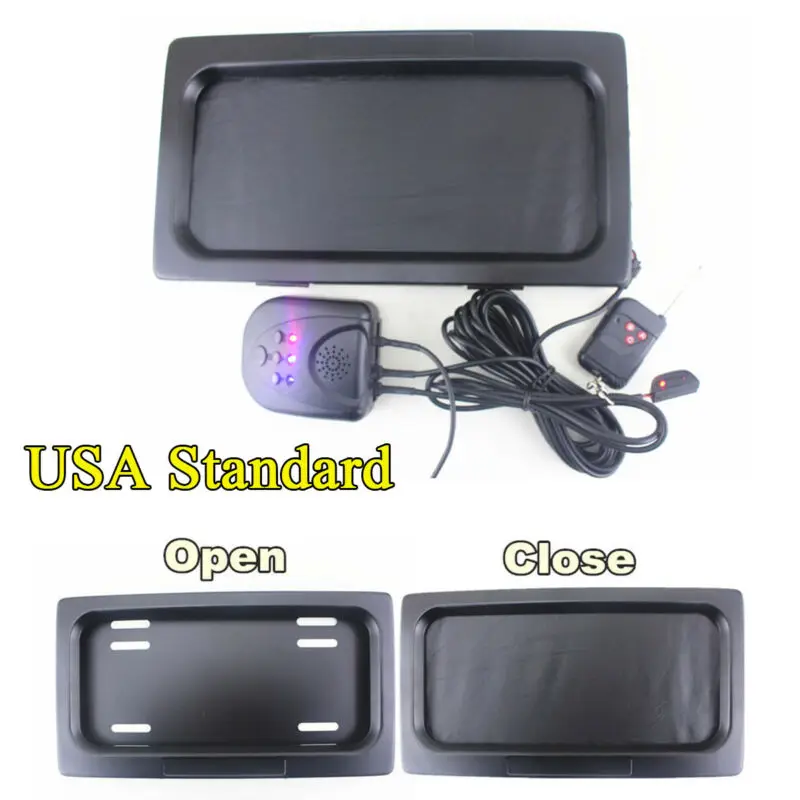 

US Hide-Away Shutter Cover Up Electric Stealth License Plate Frame W/ Remote Safeguarding The Personal Privacy Car Accessories