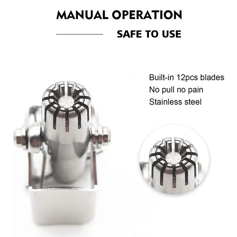 Триммер для носа мужчин ручной из нержавеющей стали бритва вибрационная