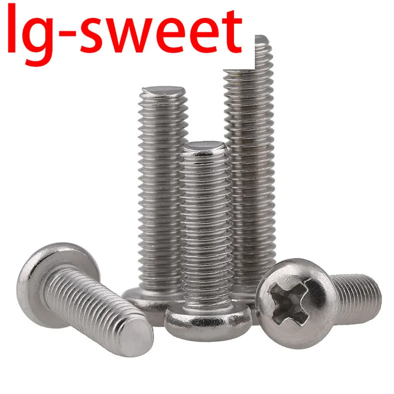 

316 stainless steel round head screw gb818 half round head / pan head cross slot machine tooth screw M4 M5 M6 M8 10PCS