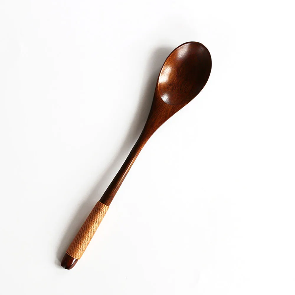 2PCS Wooden Spoon Bamboo forks Kitchen Cooking Utensil Tools Soup Teaspoon Catering kitchenware hot sale #25 | Дом и сад