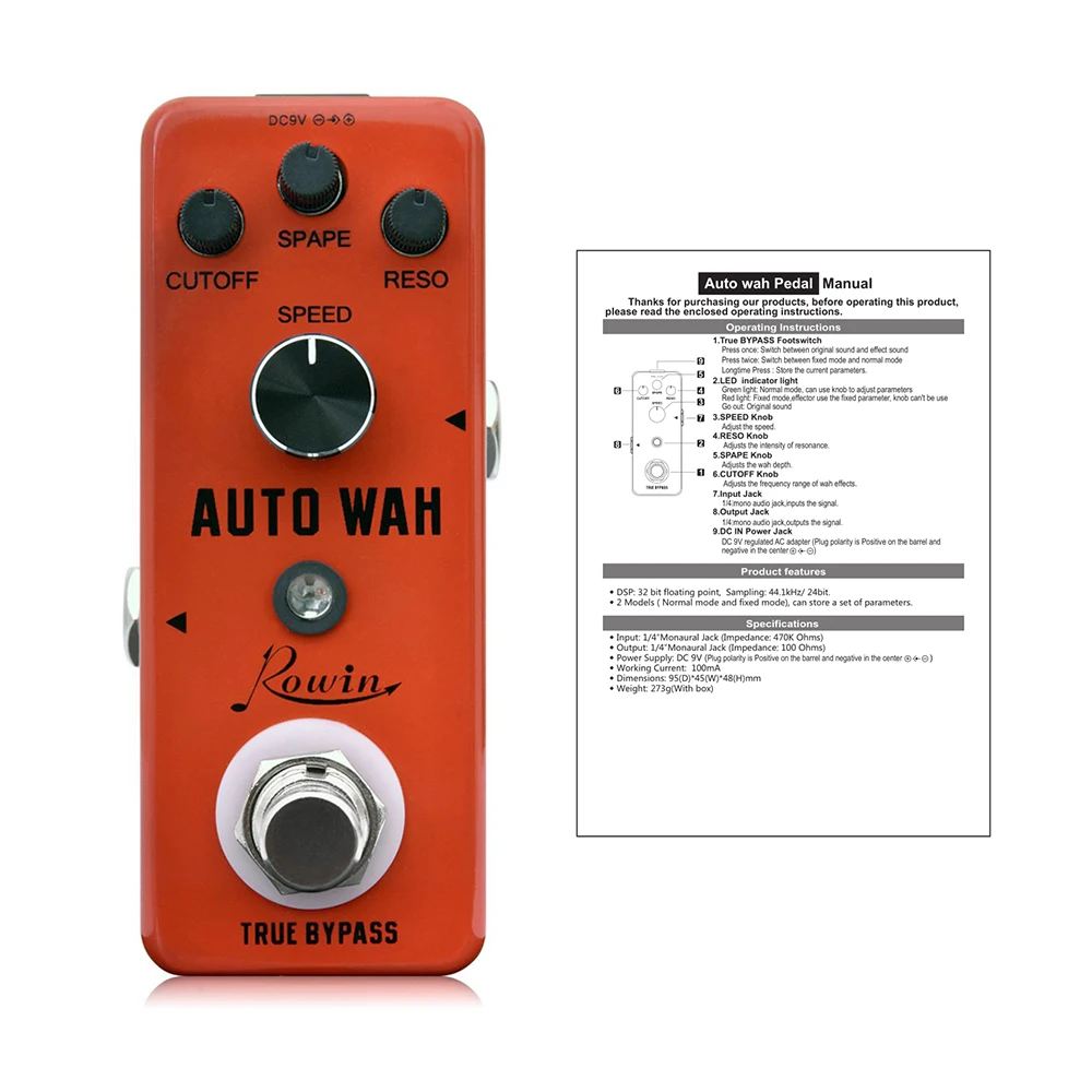 Rowin LEF 3804 Авто WAH гитары педаль эффектов широкий регулируемый диапазон Wah эффекты 3