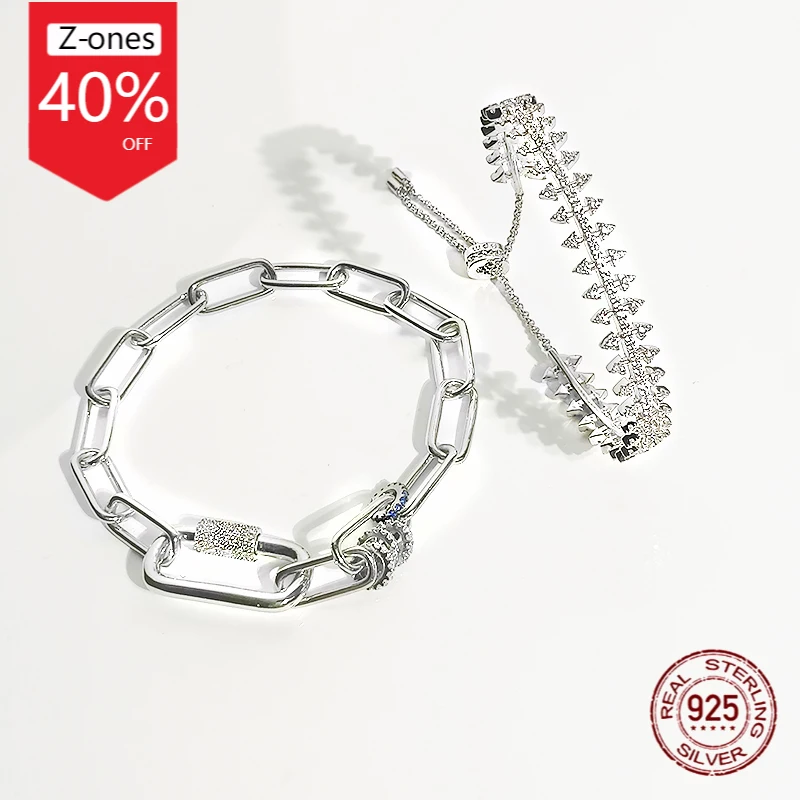 

women zircon chain bracelet S925 sterling silver adjustable high quality luxury brand fashion item trend trend jewelry Monaco je