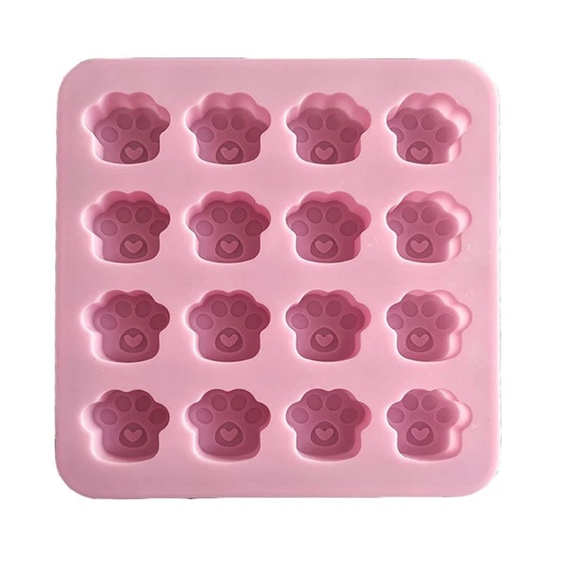 

16-Cavity Silicone Paw Print Mold Animal Palw Resin Mold Dog Cat Footprint Shape Silicone Epoxy Casting Molds DIY Crafts