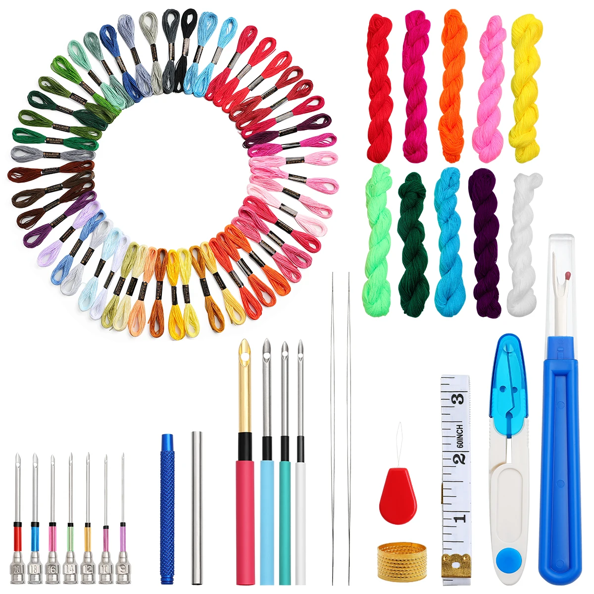 4 стиля набор игл для пробивки Новое поступление игла вышивка с 50 цветными нитями