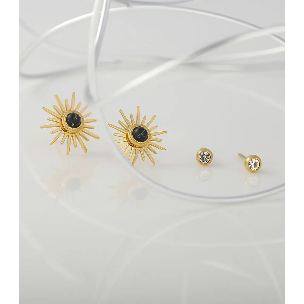 Модные серьги-гвоздики Yhpup из нержавеющей стали со звездами Комплект сережек для