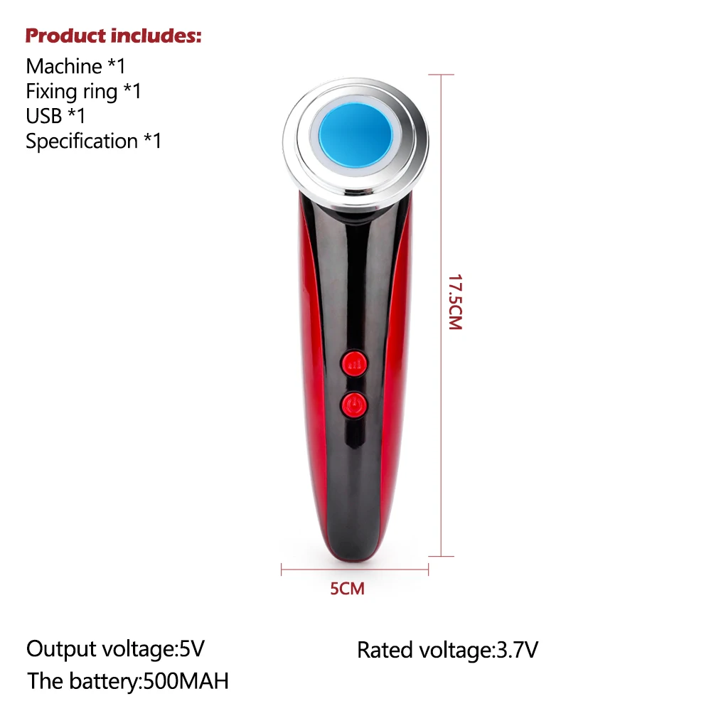 Новый RF радиочастотный EMS прибор для красоты лица светодиодный синий красный