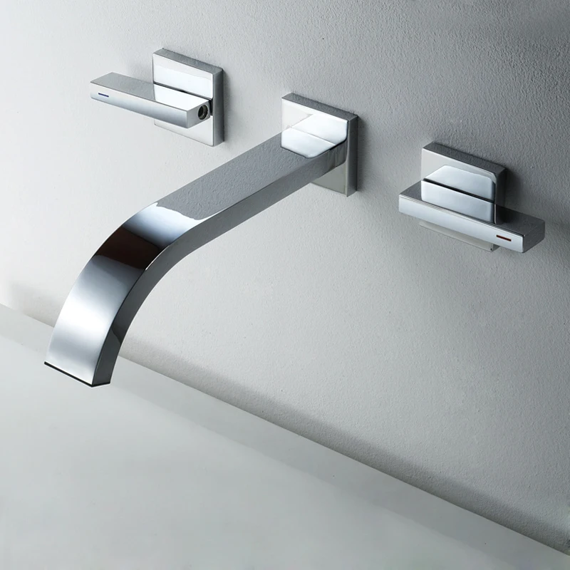 Черный латунный кран встроенный в для ванной комнаты хромированный Смеситель