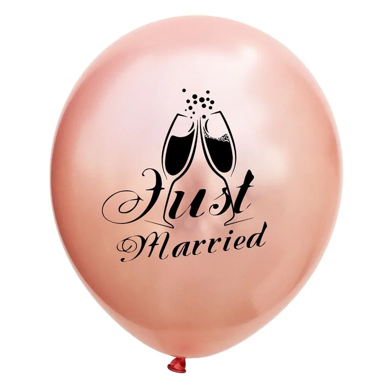 

12inch Rose Gold Just Married Latex Balloons Mr Mrs Engagement Decorations Wedding Ballons Valentine Day Gifts Party Supplies