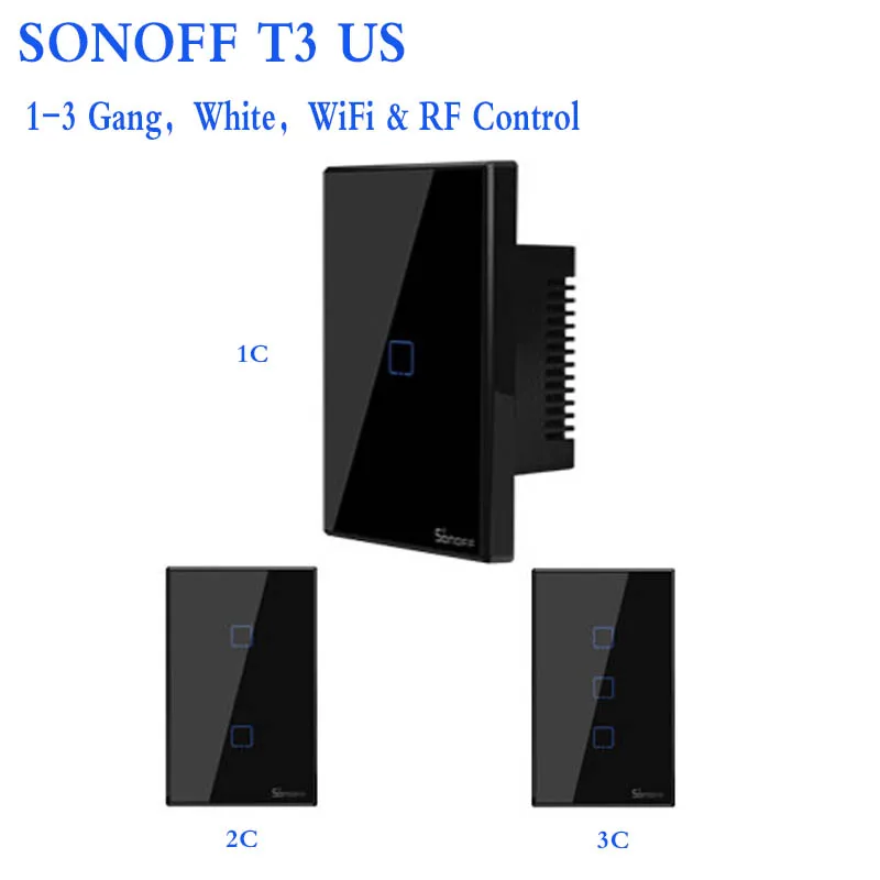 T3 Smart Wi Fi настенный светильник нам переключатель SONOFF черный 120 Тип с границы