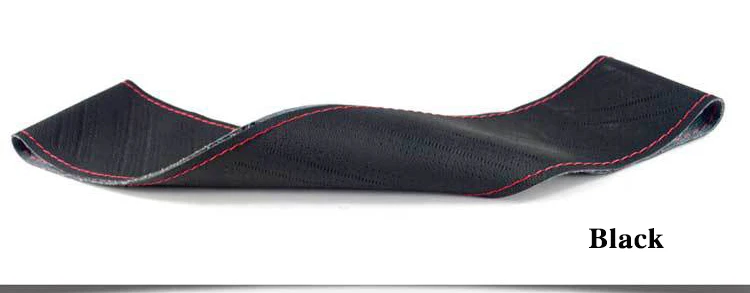 Black 38cm Декоративный узор микро-Волоконный кожаный чехол для рулевого колеса автомобиля ручной работы рукава рулевого колеса 38 см аксессуары для интерьера - Название цвета: Black 38cm