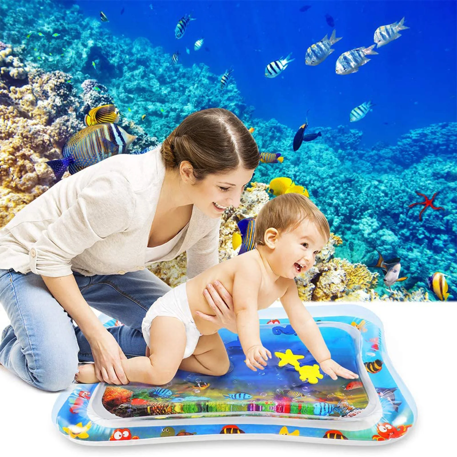 Baby Water Mat Infant Toddler Play Pad for Children Early Education Developing Inflatable Cushion Tummy Time Toy | Игрушки и хобби