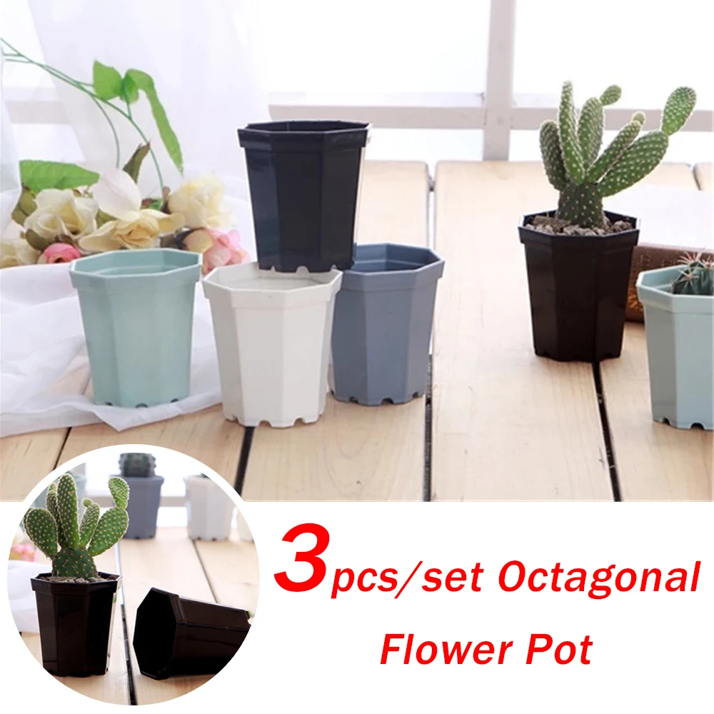

3pcs Modern Plastic Square Plant Flower Pot Herb Home Garden Planter Office Desk Succulent Plant Pots Gardening Pots