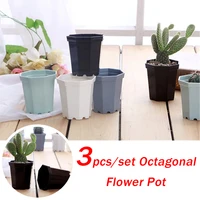 3pcs modern plastic square plant flower pot herb home garden planter office desk succulent plant pots gardening pots
