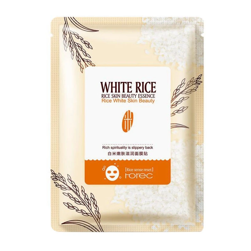 

1pc White Rice Facail Wrapped Mask Moisturizing Control Oil Smooth Depth Replenishment Firming Skin Whitening Anti-Aging 30g