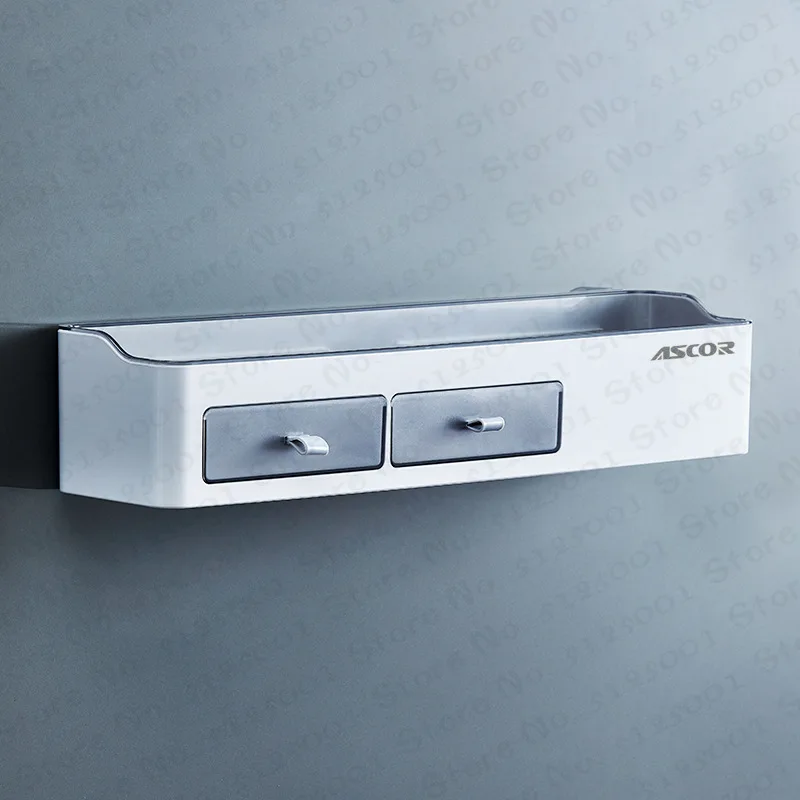 

Removable Shower Storage Shelf Perforation-free Wall Storage Organizer Rack Draining Organizer Holder Bathroom Accessories