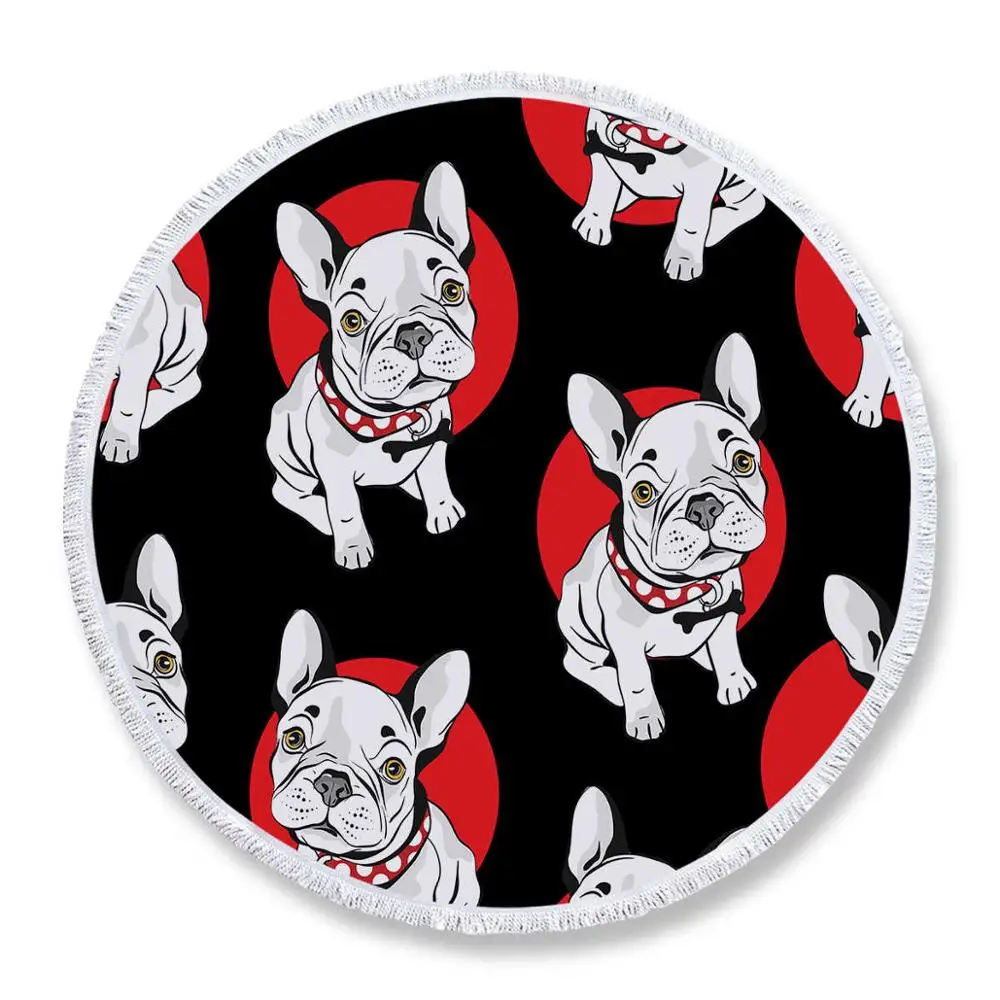 Постельное белье Outlet Bulldog круглое пляжное полотенце для детей с принтом servitte De Plage